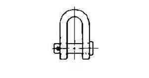 230103 SHACKLE STRAIGHT FLAT HEAD PIN, UNGALV JIS-SA 38MM SWL 9TON