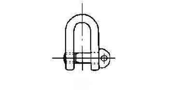 230175 SHACKLE STRAIGHT EYE BOLT, UNGALV JIS-SD 20MM SWL 1.5TON