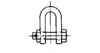 231324 SHACKLE STRAIGHT HEX HEAD BOLT, GALV JIS-SB 26MM SWL 4.2TON