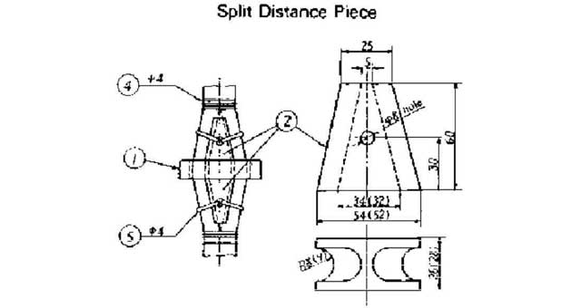 232043 SPLIT DISTANCE PIECE, FOR 16MM MANILA ROPE