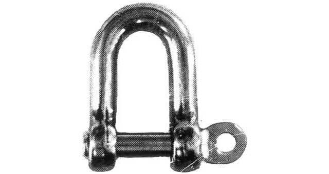 233503 SHACKLE D-TYPE SCREW PIN, S. STEEL 9MM SWL 0.3TON