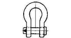 233863 SHACKLE BOW FLAT HEAD PIN, UNGALV JIS-M-BA 38MM SWL 9TON