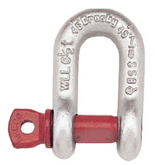 234105 SHACKLE STRAIGHT FORGED CROSBY, SCREW PIN G-210 GALV 1/2