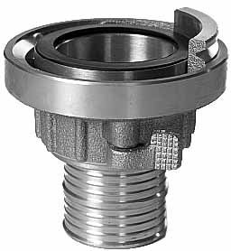 COUPLING HOSE BRASS SMS, 2-1/2" HOSE END 50MM