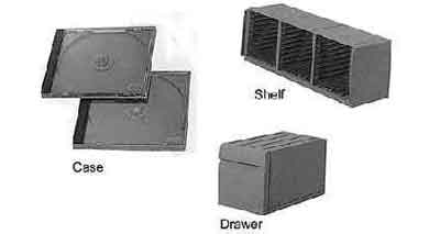 472766 CASE STYLENE SHELF TYPE, FOR CD/DVD 27'S