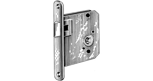 492106 LATCH MORTISE RIGHT HAND,Brass satin chrome，  SCHWEPPER 3234