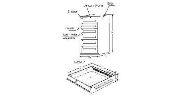 613859 MASTER TOOLS & PARTS DRAWER, A350XC600XD600MM