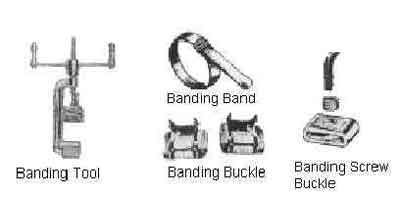 614115 BANDING SCREW BUCKLE, STAINLESS STEEL 6.4MMX50PCS