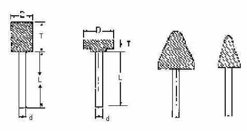 614569 WHEEL MOUNTED SHAPE-W, 19X25X40MM SHAFT DIAM 6MM
