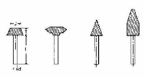 614594 WHEEL MOUNTED SHAPE-AJ2, 19X38X40MM SHAFT DIAM 6MM