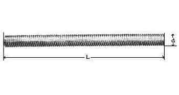STUD WHOLE THREADED STEEL, M12 X PITCH1.75 300MM