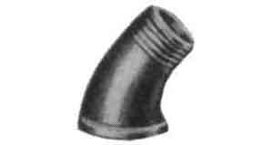 730147 ELBOW STREET MALLEABLE CAST, IRON BLACK 45DEG 1/4