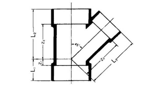 732835 Y-PIECE PVC 45DEG FOR DRAIN, SIZE 75