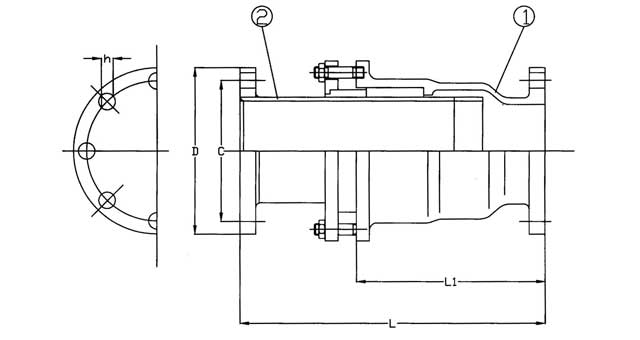735073 EXPANSION JOINT SLEEV TYPE, DUCTILE IRON 5KG 80MM L385MM