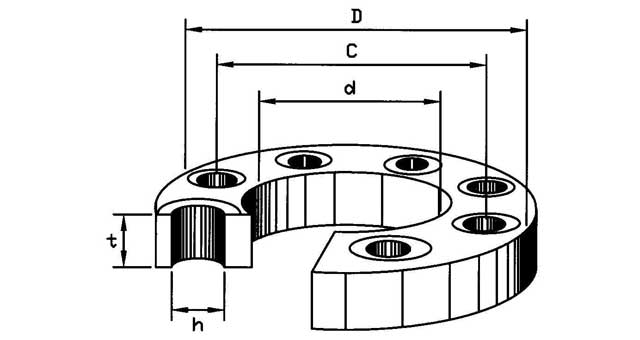 735525 FLANGE CARBON STEEL SLIP-ON, DIN2576 PN10 32MM