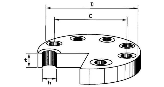 735627 FLANGE CARBON STEEL BLIND, DIN2527 PN10 50MM