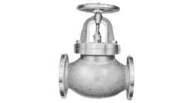 GLOBE VALVE SCREW DOWN CHECK, C-IRON FLANGED F7353 5KG-125MM