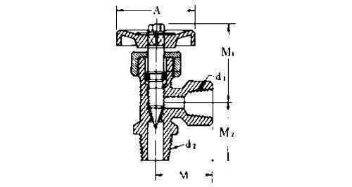 NEEDLE VALVE ANGLE BRASS, MALE&FEMALE END 3/8X3/8