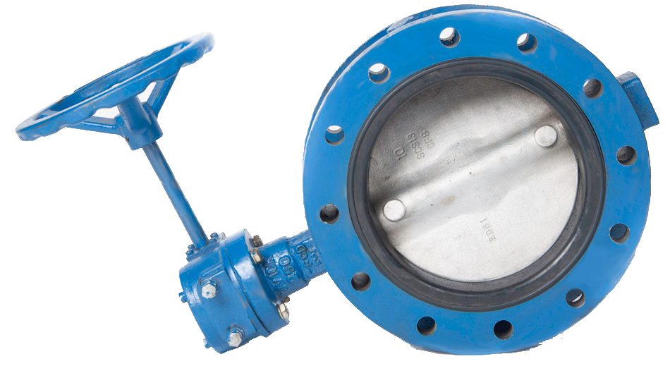 BUTTERFLY VALVE DOUBLE FLANGED, W/GEAR N.CAST IRON 5KG 80MM