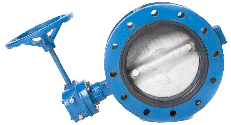 BUTTERFLY VALVE DOUBLE FLANGED, W/GEAR N.CAST IRON 10KG 50MM
