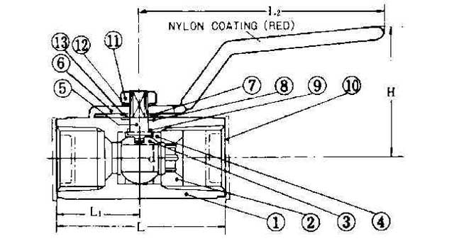 BALL VALVE STAINLESS STEEL, SCREWED-END PT1-1/2