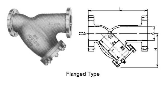 Y-STRAINER BRONZE FLANGED-END, 10KG-200A