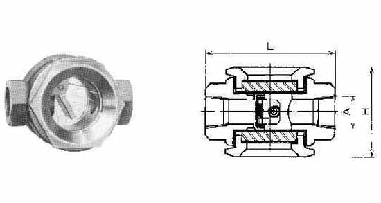 SIGHT FLOW INDICATOR CAST IRON, FLAPPER TYPE SCREWED 10A
