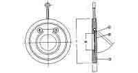 VALVE CHECK SWING BRONZE DIN, WAFER SHORT PN16 #4022 150MM