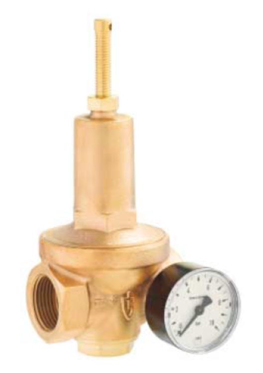 VALVE PRESSURE REDUCE DIN #683, RED BRASS 3/8" SOCKET JOINT