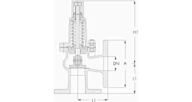 OVER FLOW VALVE DIN BRONZE, FLANGED END ANGLE #524 DN 65