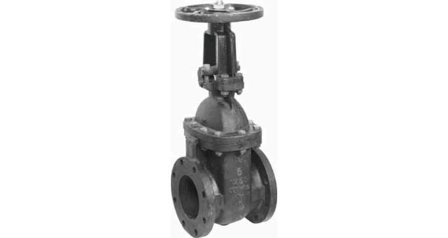 GATE VALVE ANSI 125 CAST IRON, BRONZE TRIM FLANGED #1800 4"