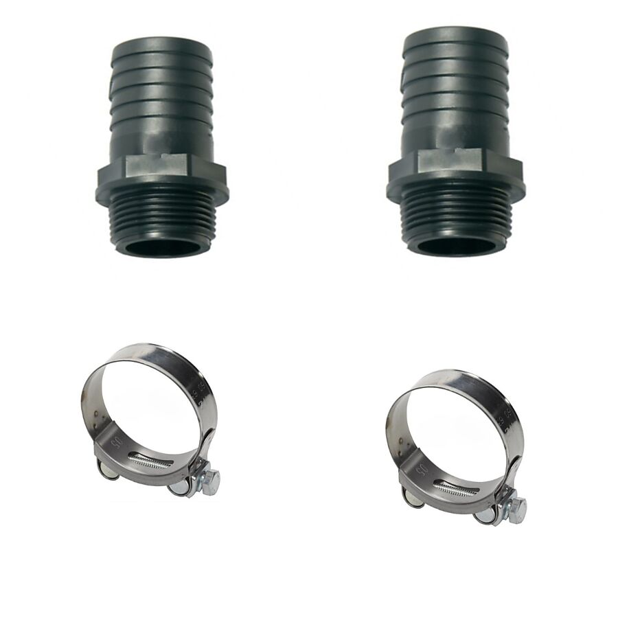 UNITOR AEROFLOW DOUBLE DIAPHRAGM PUMP 3/8 INCH PP - FLUID BARBS + COLLAR CLAMPS (2PCS EACH)